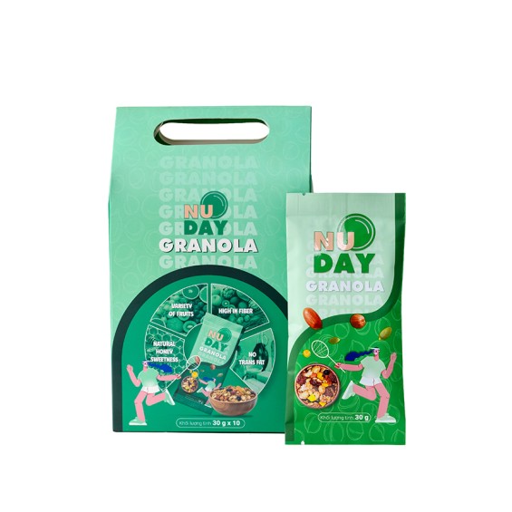 Granola Siêu Hạt Ngũ Cốc Dinh Dưỡng Yến Mạch Mật Ong Không Đường Ăn Kiêng, Giảm Cân, Eatclean Gói Nhỏ 30g