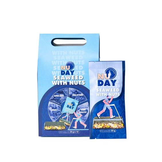 Thanh Rong Biển Kẹp Hạt Ăn Liền - Bánh Kẹp Rong Biển Ăn Kiêng, Ăn Vặt Healthy Ít Calo Giảm Cân, Keto Thanh 25g